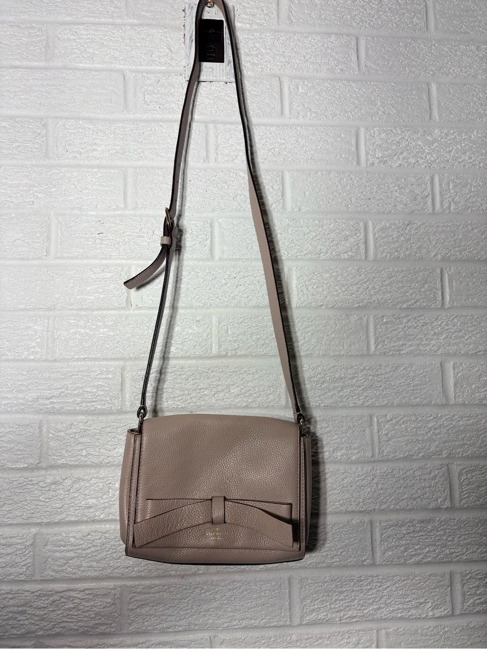 kate spade Pebbled Bow Crossbody in Light Taupe